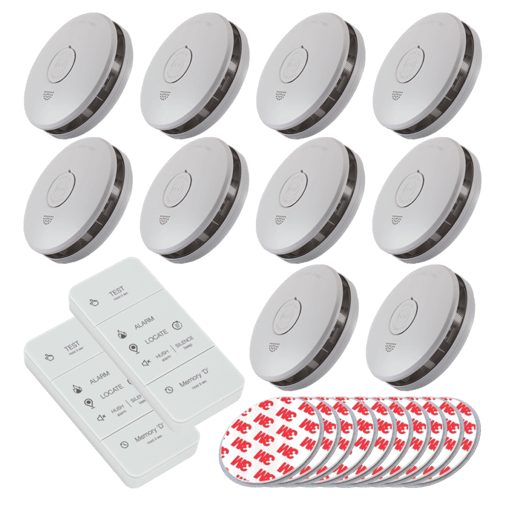 Red Rage Alarm 10x Professional RED R10RFP Photoelectric Smoke Alarm 10 Year RF ...