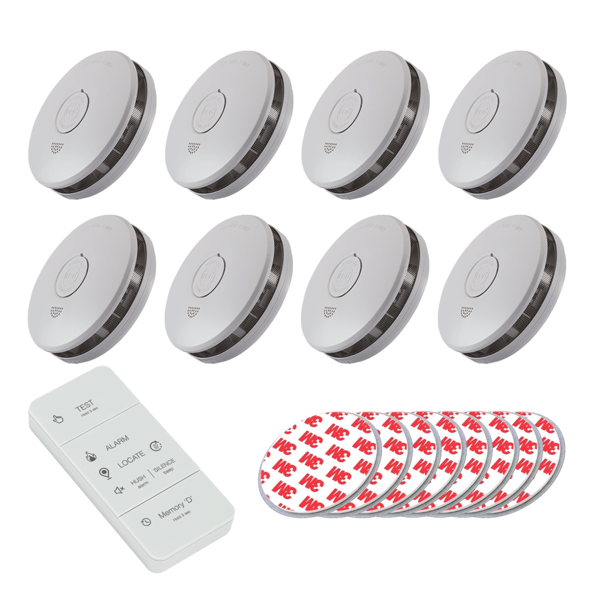 8x Professional RED R10RFP Photoelectric Smoke Alarm 10 Year RF Wireless with 1 x Free Remote Controller 8 x Free Magnetic Plates 14 8x RED R10RFP Photoelectric Smoke Alarm 10 Year RF Wireless with 1 x Free Remote Controller and 8 x Free Magnetic Plates