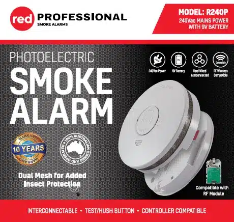 RED R240P Photoelectric Smoke Alarm 240v with 9v Battery Back-Up 7 RED R240P Photoelectric Smoke Alarm 240v with 9v Battery Back-Up - Image 6