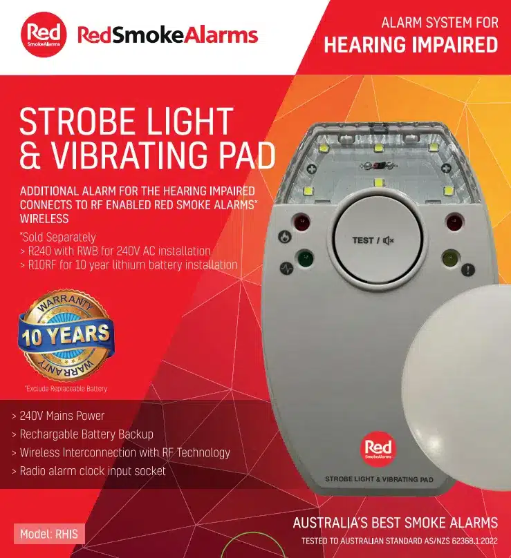 RED RHIS Strobe Light and Vibrating Alarm System for the Hearing Impaired 9 RED RHIS Strobe Light and Vibrating Alarm System for the Hearing Impaired - Image 8